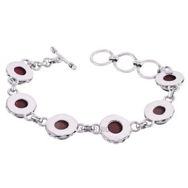 Solid 925 Sterling Silver Bracelet For Womens Garnet Bracelet Sterling Silver Bracelet Red Gemstone Dainty Bracelet