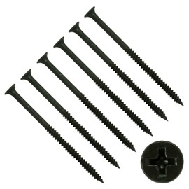 TERF® Drywall Fine Thread Sharp Point Screws 4.2 X 65mm Phillips Drive Flat Countersunk Black Screws For Drywall Plasterboard Wood and other similar types Screw Size 4.2 X 65mm - Pack of 50
