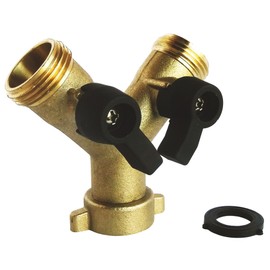 SOMATHERM FOR YOU - Derivation 2 Lane Turning Nut 20/27 M20 / 27 with Shut-Off Valves 1/4 Turn - Brass Coupling 20/27 Y