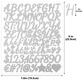 970 Pieces 10 Sheets Glitter Letter Stickers, 1 Inch Gold Silver Alphabet Letter Stickers, Self Adhesive Glitter Letter and Number Stickers for Classroom or Grad Cap Decor, DIY Crafts, Address Number