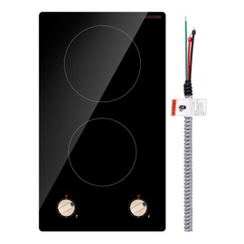 Happybuy Induction Cooktop - Your High - Performance Kitchen Upgrade! This 3500W electric countertop burner features 2 burners with user - friendly knob control.