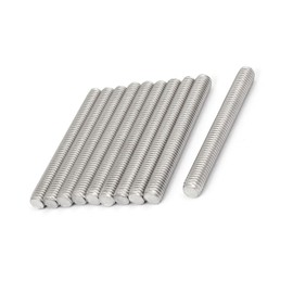 TA-VIGOR 10Pcs M5 x 60mm Fully Threaded Rod, 304 Stainless Steel Studding Rod Bar, Right Hand Threads Rods for Anchor Bolts, Clamps, Hangers and U-Bolts