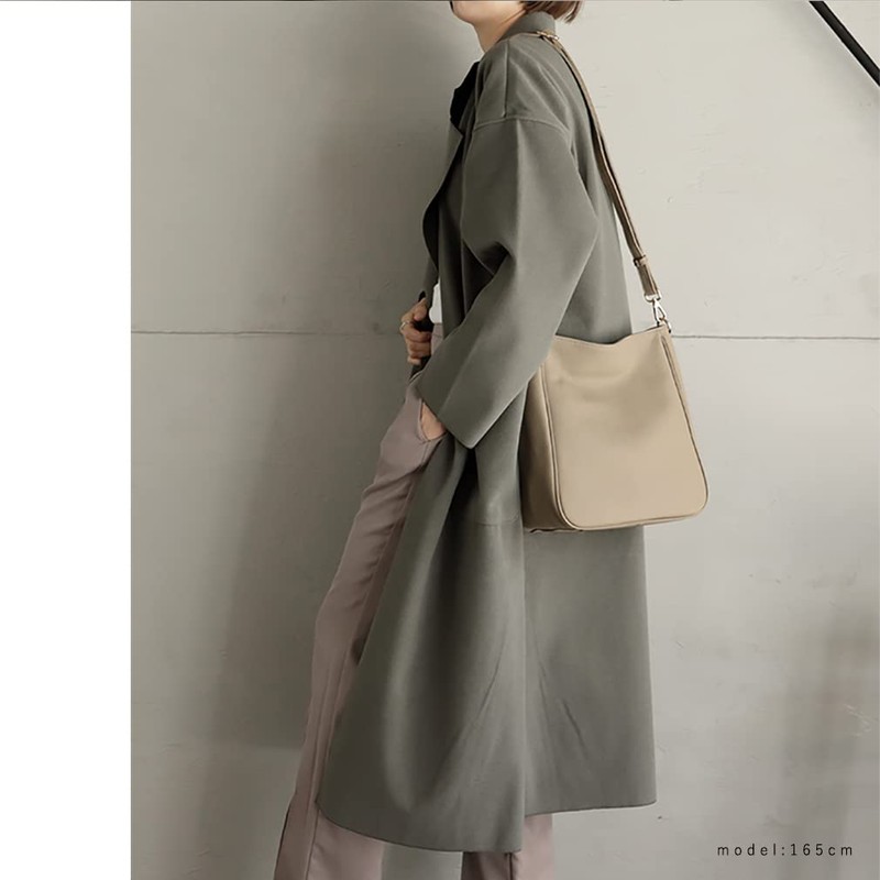 VITAFELICE sib-20003n Women's Genuine Leather 2-Way Shoulder Bag, grey beige