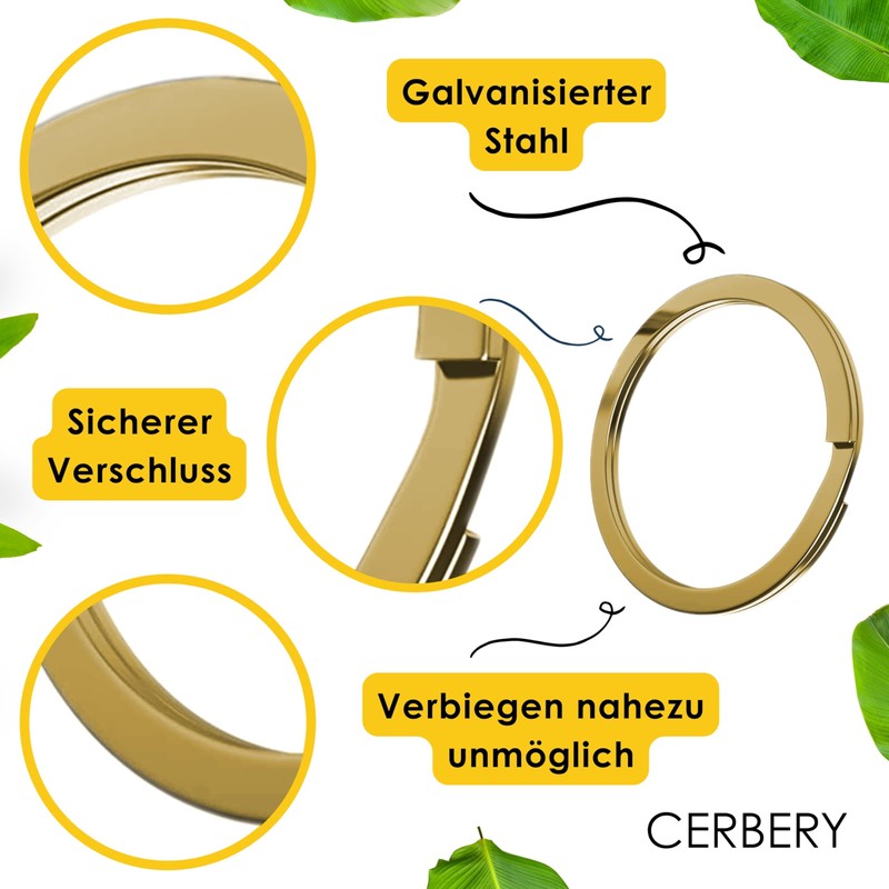 Cerbery - Hardened Steel Key Ring Set - 5 x