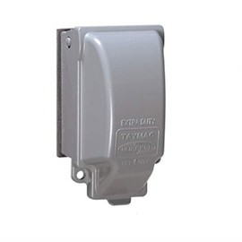 TayMac MX3200 RaynGuard Extra Duty Metal Weatherproof in-Use Cover, 1-Gang, Gray, 3.55 x 3.37 x 6.12 inches