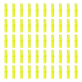 sourcing map Archery Arrow Nocks Plastic Carbon Arrow Inserts .244"/6.2mm for DIY Hunting Shooting Compound Recurve Bow(Yellow, Pack of 50)