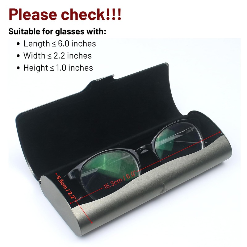 Marsrut Slim Eyeglass Case, Metal Aluminum Eyeglass Hard Shell, Thin