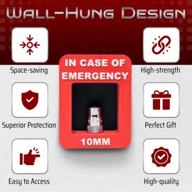 Emergency 10mm Socket Display Case – (3/8" Drive) Wrench Socket Set Universal – Compatible Dewalt Milwaukeee Tools – Mens Accessories Mechanic Tools, Gifts for Men, Home Improvement - Made in USA
