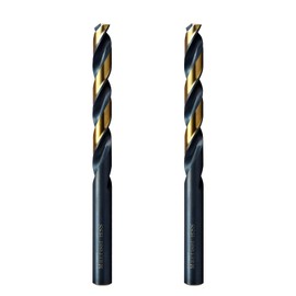 MAXTOOL Letter T 2pcs Identical Jobber Length Drills Dia 0.358" HSS M2 Twist Drill Bits Fully Ground Black-Bronze Straight Shank Drills; JBL02H10RTP2