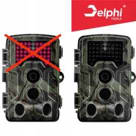Delphi Wildkamera unsichtbaren IR-LEDs 940 nm, 24MPX, 120° Weitwinkel, Full HD, Nachtsichtkamera für Jagd, Tierbeobachtung und Grundstücküberwachung, wetterfest und robust