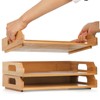 Okllen 3 Pack Stackable Paper Trays, Bamboo Desk Letter Tray