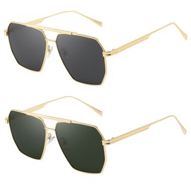 Dollger Oversized Square Sunglasses for Women Men Trendy Big Polarized Aviator Shades Retro Large Sun Glasses