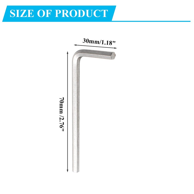 Litoexpe 10 Pieces 5/32" Hex Key Wrench, L Shape Allen