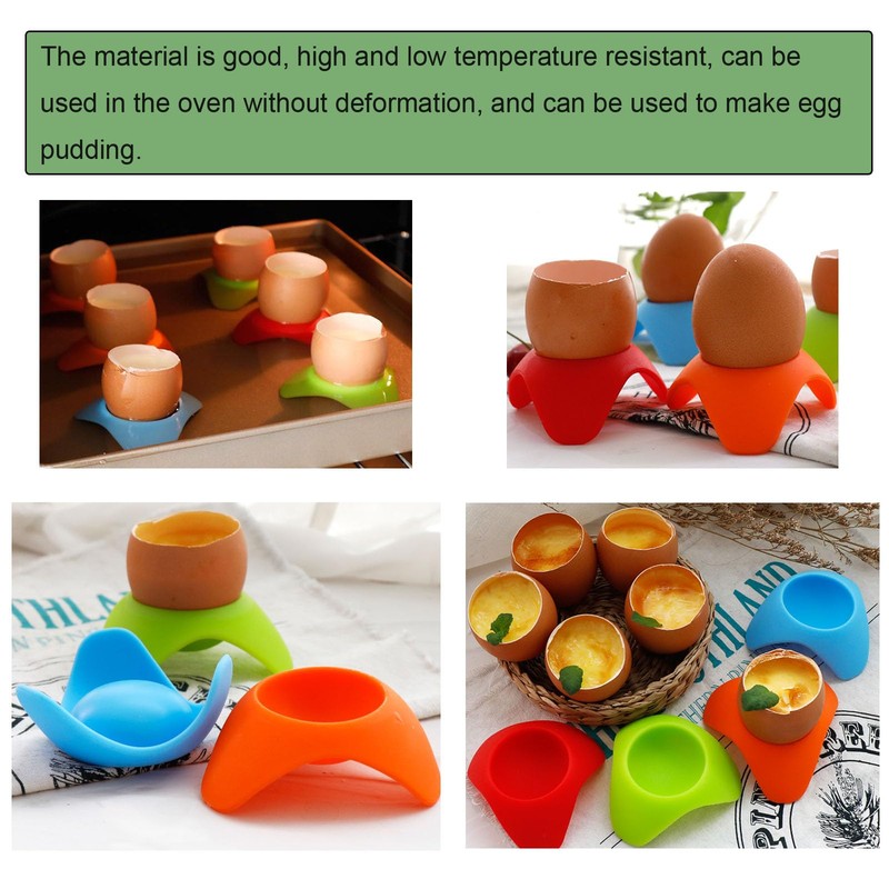 NentMent 4 Pack Egg Cups Serving Holder Silicone Stand Base