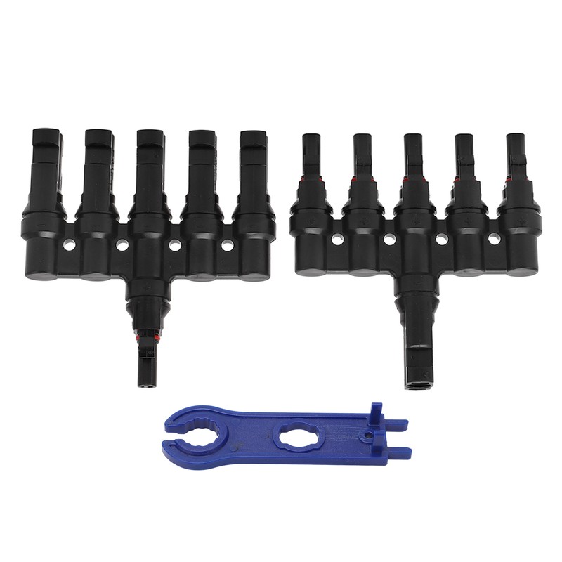 1 Pair Solar Panel Connector T Branch Cable Splitter Coupler