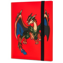 Vavasel 9 Pocket Trading Card Album Folder - 360 Side Loading Pocket Binder for Collectible Cards, TCG and Trading Card Games (Red)