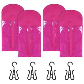 4 Piece Wig Storage Bag And 4 Piece Hook, Wig Dust Bag, Wig Hanging Bag, Wig Display Bag, Waterproof Wig Bag