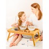 Pipishell Bamboo Bed Breakfast Tray with Foldable Legs, Handles, Ideal