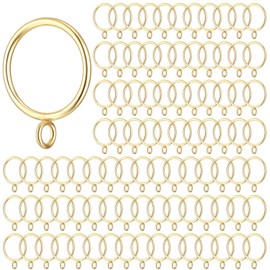 Maitys 100 Pcs Metal Curtain Rings with Eyelet Inner Diameter Eyelet Curtain Rings for Drapery Clips Hooks for Sliding Window Bathroom Door Shower Rod (Gold)