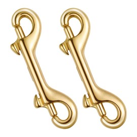 SHINEOFI 2pcs Brass Double Hook Metal Snap Hooks Dog Leash Clip Chain Clasps Metal Hooks Lanyard Snap Clasp Dog Leash Snap Hooks Metal Snaps Hooks DIY Clasps Pet Chain Buckle