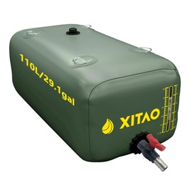 XITAO 29Gal Storage Bladder w/Level Indicator, Large Capacity Foldable Containers, Portable Emergency Tank Bag for RVs, Fire Prevention, Irrigation, Green