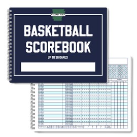 Basketball Scorebook for 36 Games | 8.5 In x 11 In Basketball Playbook w/ Wire Binding | League, High School, or Middle School Basketball Score Book for Coaches | Basketball Stats Book Made in the USA