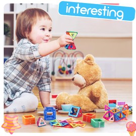 aaczly Magnetic Building Blocks 50PCS 3D Magnetic Toys Building Construction STEM Educational Toys for Toddler Boys Girls Age 3 4 5 6 7 8 Years Old