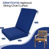 idee-home Outdoor Patio Dining Chair Cushion, High Back Density Foam