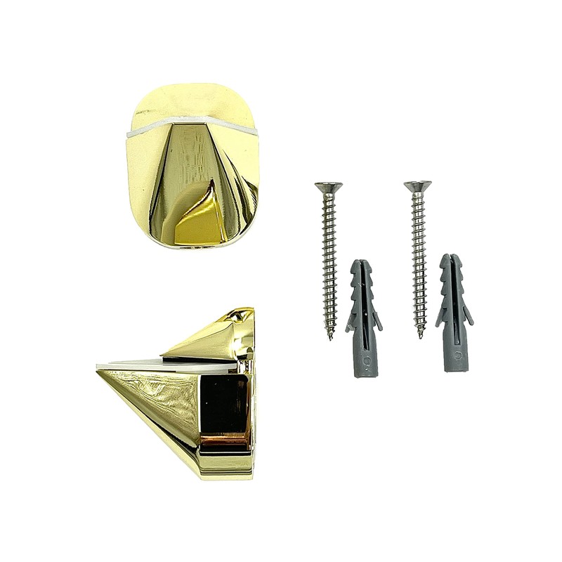 CRL DL631BR Polished Brass Adjustable Shelf Clamp Pair