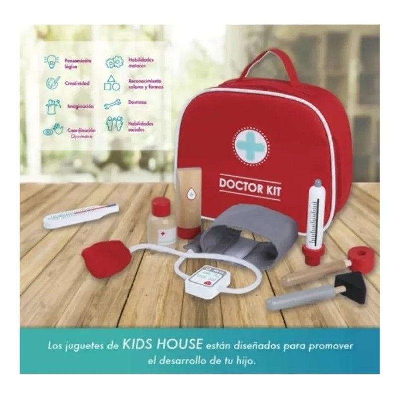 Doctor Juguetes Kit Doctor Madera Con Estuche Para Niños
