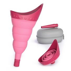 TRIPTIPS Pee Conch Foldable Female Urinal Device Portable Urinal for Women Pee Funnel for Women Travel, Pee Cup for Women Stand to Pee Womens Urinal Funnel with Tube Case Outdoor Long Trip - Colour: C-Black