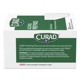 Curad Alcohol Disinfectant Prep Pads, 2-ply, Medium Size, 200 Count