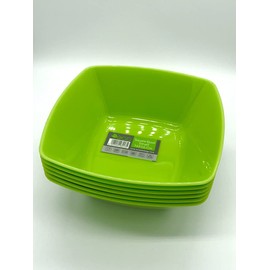 ECO Unbreakable Colourful Plastic Square Bowls Set-of-4 - Shatterproof - 100% Food Safe - Perfect for Camping, Indoors, Outdoors, and picnics (Green, Small 16x16cm)