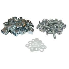 RackGold Tuerca de jaula de zinc 10-32 y tornillos con arandelas, paquete de 25 unidades, fabricado en Estados Unidos