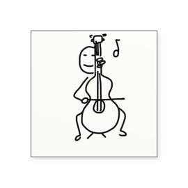 CafePress Palo Plays The Cello Square Sticker 3 X 3 Square Bumper Sticker Car Decal