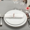 URROMA 24Pcs Pearl Rhinestone Napkin Rings, Pink Pearl Napkin Holders