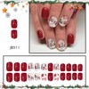 Christmas Press on Nails Short Square Fake Nails Snowman Winter