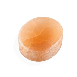 NKlaus Peach Selenite Bean, 4 x 3.5 x 1.5 cm, Hand Carved Peach Selenite Bean, Ideal for Storing Small Balls and Healing Stones, Spiritual Decoration for Energy Harmonisation 16457