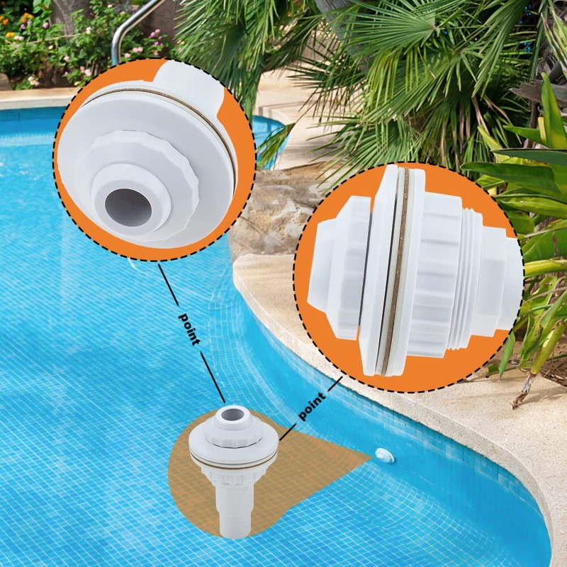 Hicello Above Ground Pool Complete Return Jet Fitting with Gasket
