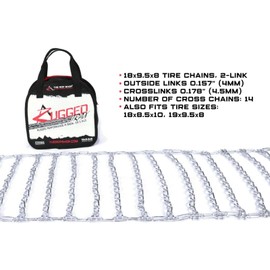 The ROP Shop | Pair of 2 Link Tire Chains 18x8.5x10 for Simplicity & Kubota Lawn Mower, Tractor