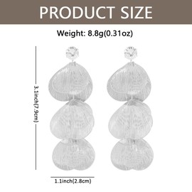 FDEETY Women's Metallic Ginkgo Biloba Earrings Fashion Diamond Tassel Design Leaf Drop Earrings Hypoallergenic Earrings Style Novelty, Copper