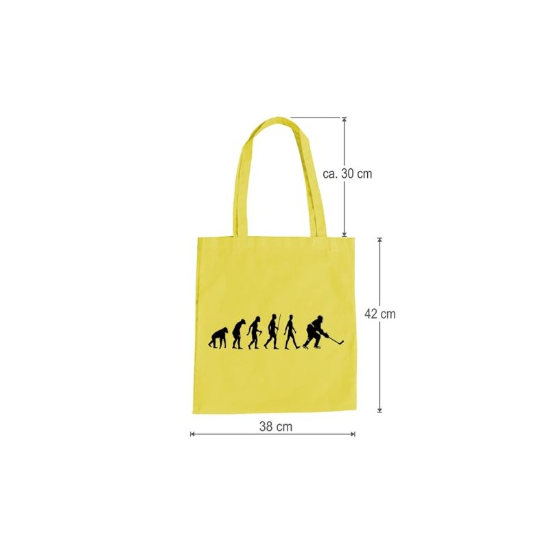 Evolution Ice Hockey Cotton Bag - Hockey Ice Puk Yellow