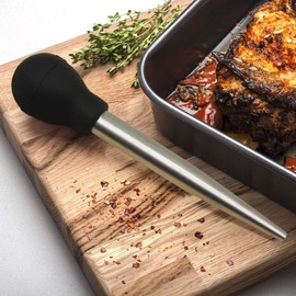 KAYCROWN Turkey Baster and Turkey Roast Lifters with Non-Slip Handle, Rubber Turkey Baster with 2 Marinade Needles & Stainless Steel Turkey Poultry Forks Set, Poultry Lifters