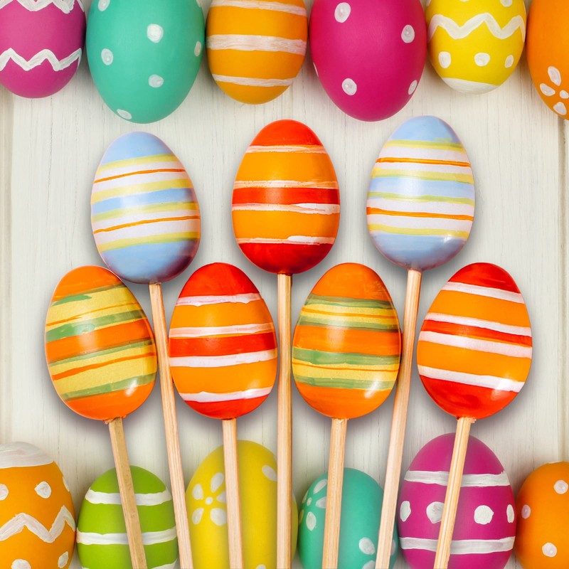 Plastic Hollow Eggs On Sticks White Easter Eggs to Decorate