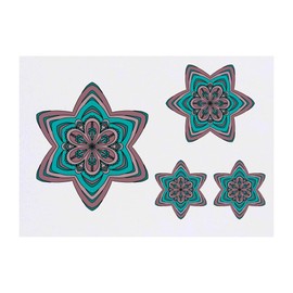 4 x 'Pretty Mandala' Temporary Tattoos - Water Resistant, Skin-Safe, Non-Toxic Transfers, Mixed Sizes (TO00079380)
