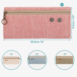 Belle Vous (4 Pack) Blank Canvas Pencil Case Set - Zipper Pouch Bags for School, Stationery, Cosmetics, Makeup, Toiletries, Craft Supplies and Travel