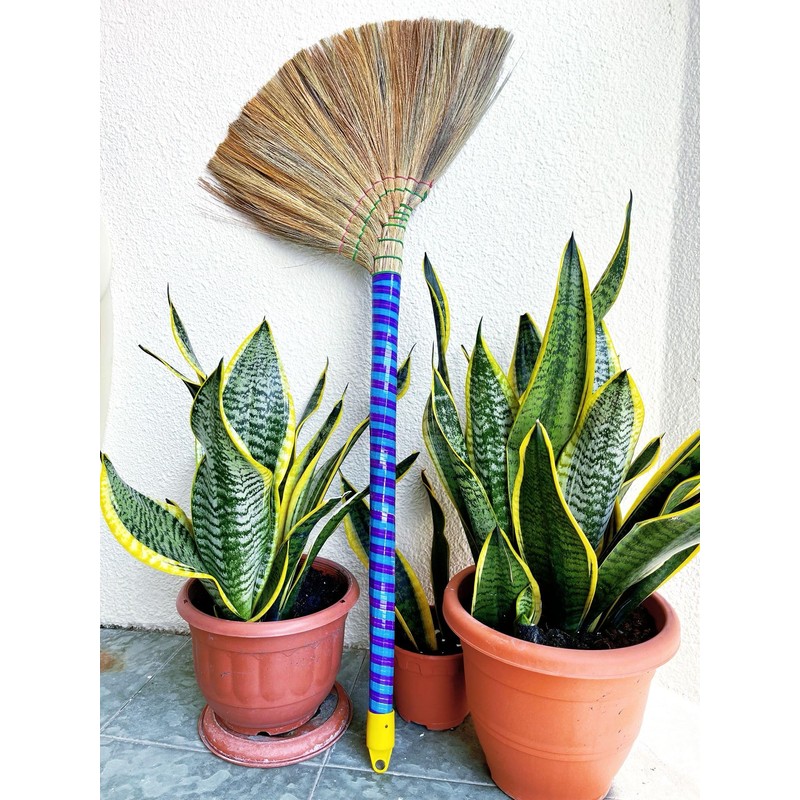(2 Packs) Vietnamese Straw Brooms - 40" Indoor Brooms with
