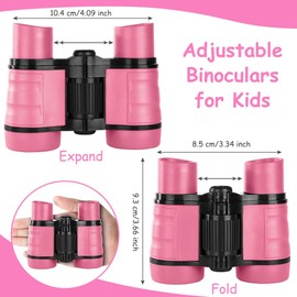 OSDUE Kids Telescope Outdoor Toys, 4x30 High Resolution Binoculars for Kids Toys Educational Learning Kids Binoculars for Sports and Outside Play, Gifts for Age 3-12 Years Old Boys Girls (Pink)