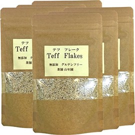 【無添加100%】テフ フレーク 60g×6袋セット そのまま食べられるホワイトテフ 巣鴨のお茶屋さん 山年園