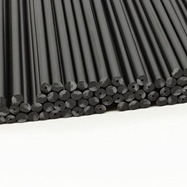 Plastic Lollipop Sticks - 114mm x 4mm Pack of 50 (Black)